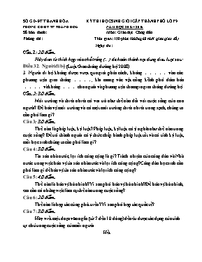 Kỳ thi học sinh giỏi cấp thành phố khối 9 năm học 2015 2016 môn Giáo dục công dân